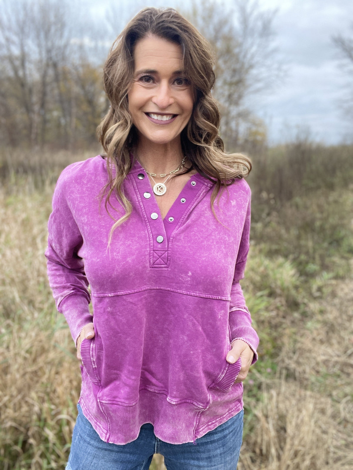 Casual Occasions Acid Wash Kangaroo Pocket Hoodie In 4 Colors *Final Sale*