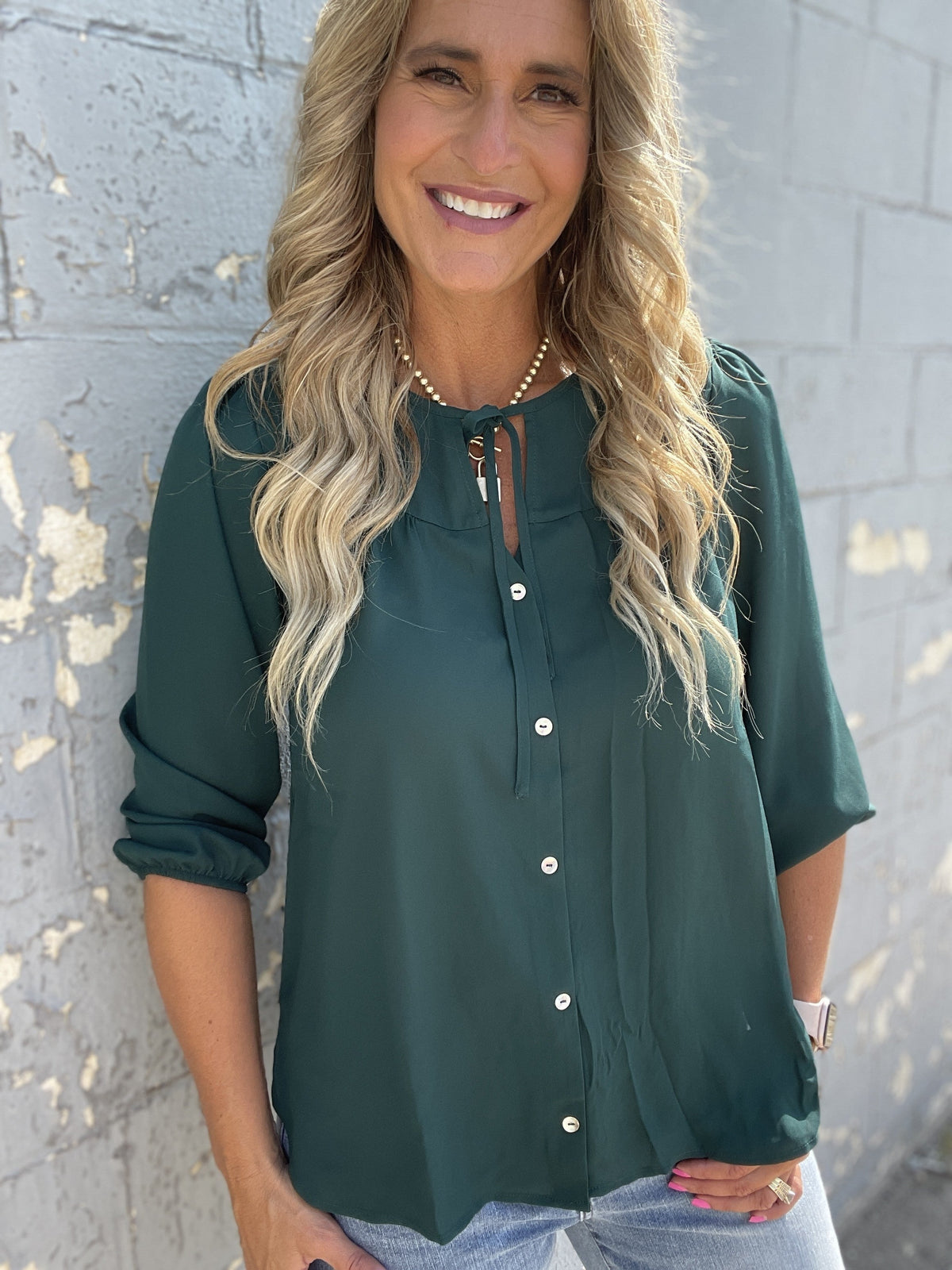 Forest Crimson Dressy Top *Final Sale*