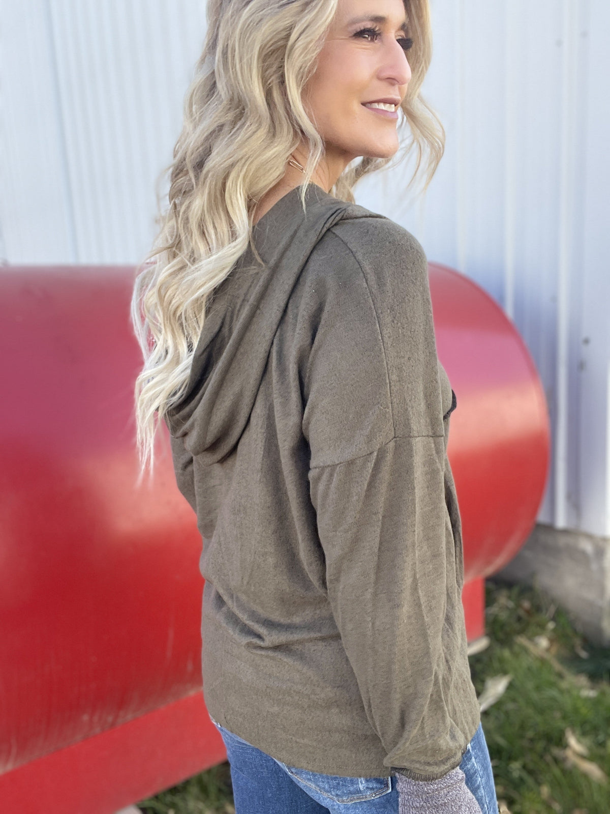 Olive Tones Thumb Hole Top *Final Sale*