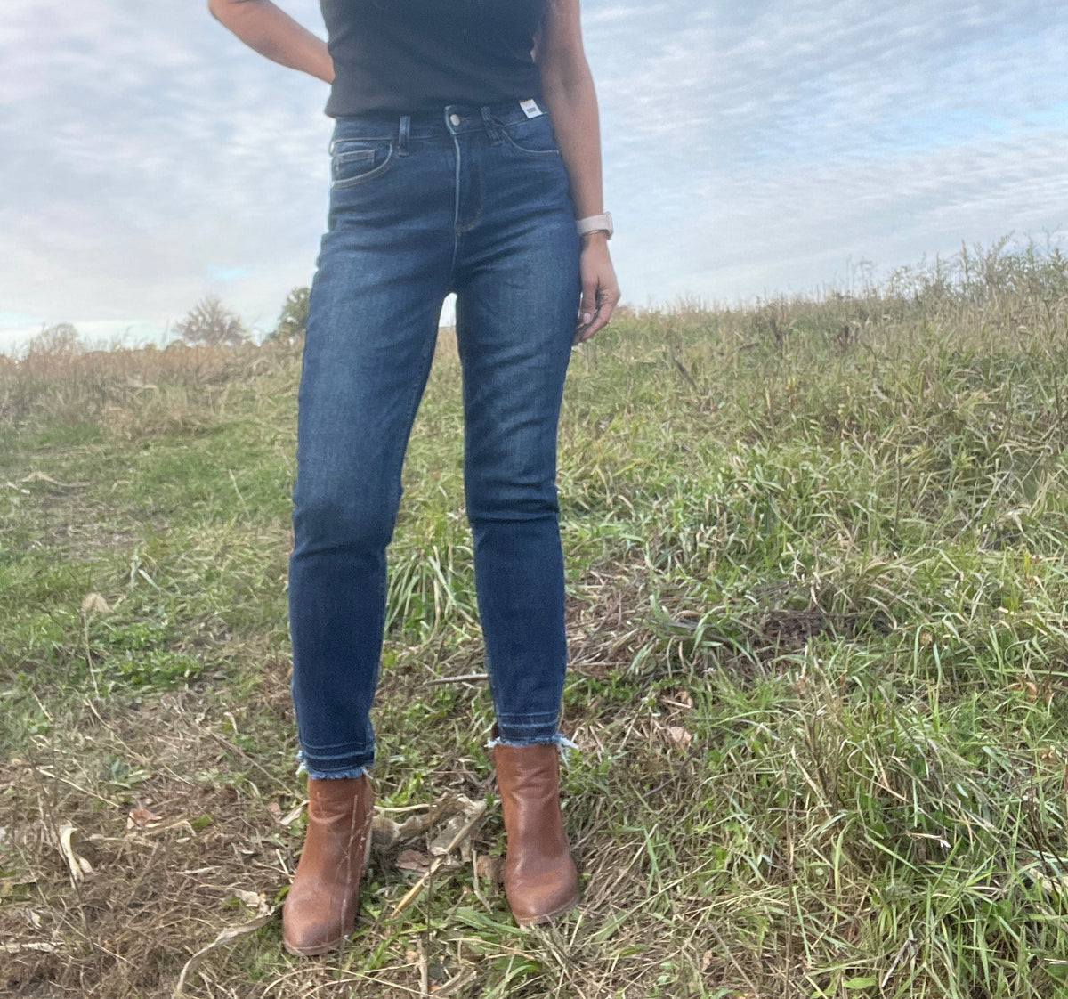 Judy Blue Patricia High Rise Release Hem Jeans-704