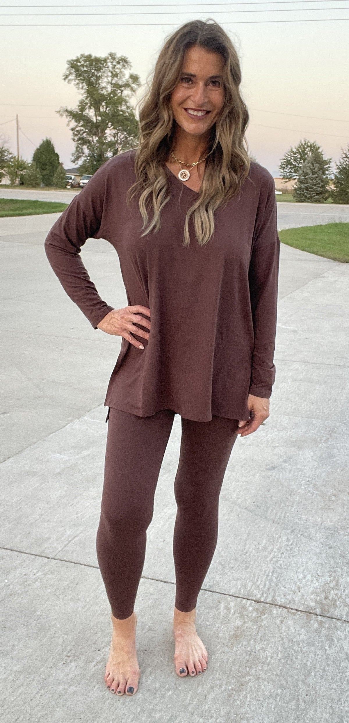 Buttery Soft Lounge Wear Set  V Neck *Final Sale*