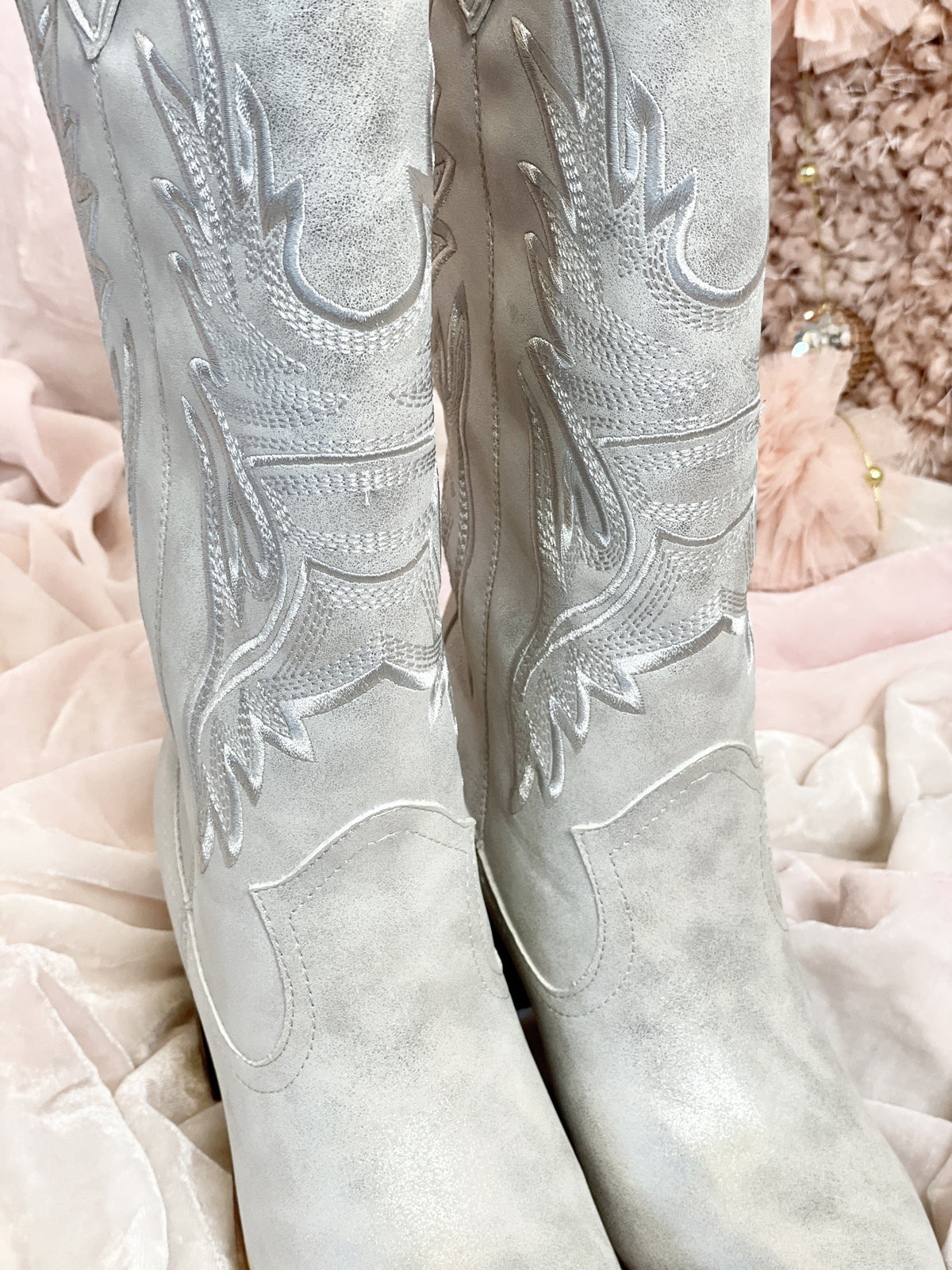 Taley Pearl White Tall Boots