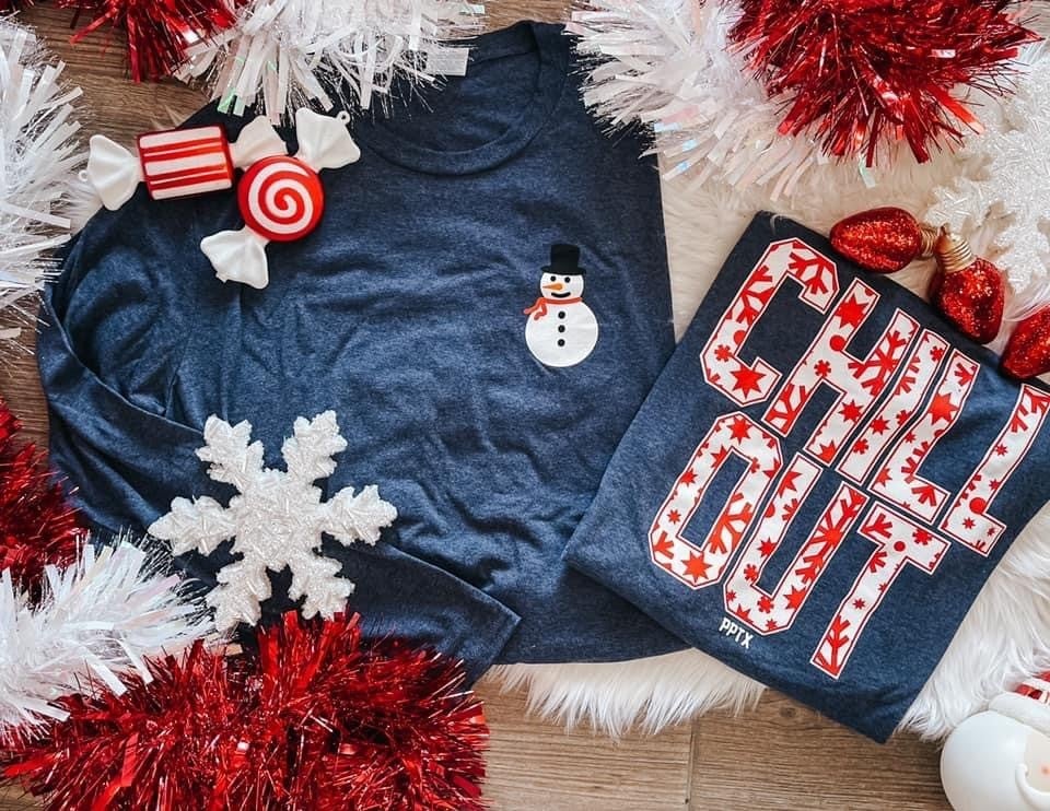 Chill Out Snowman LS Tee *Final Sale*
