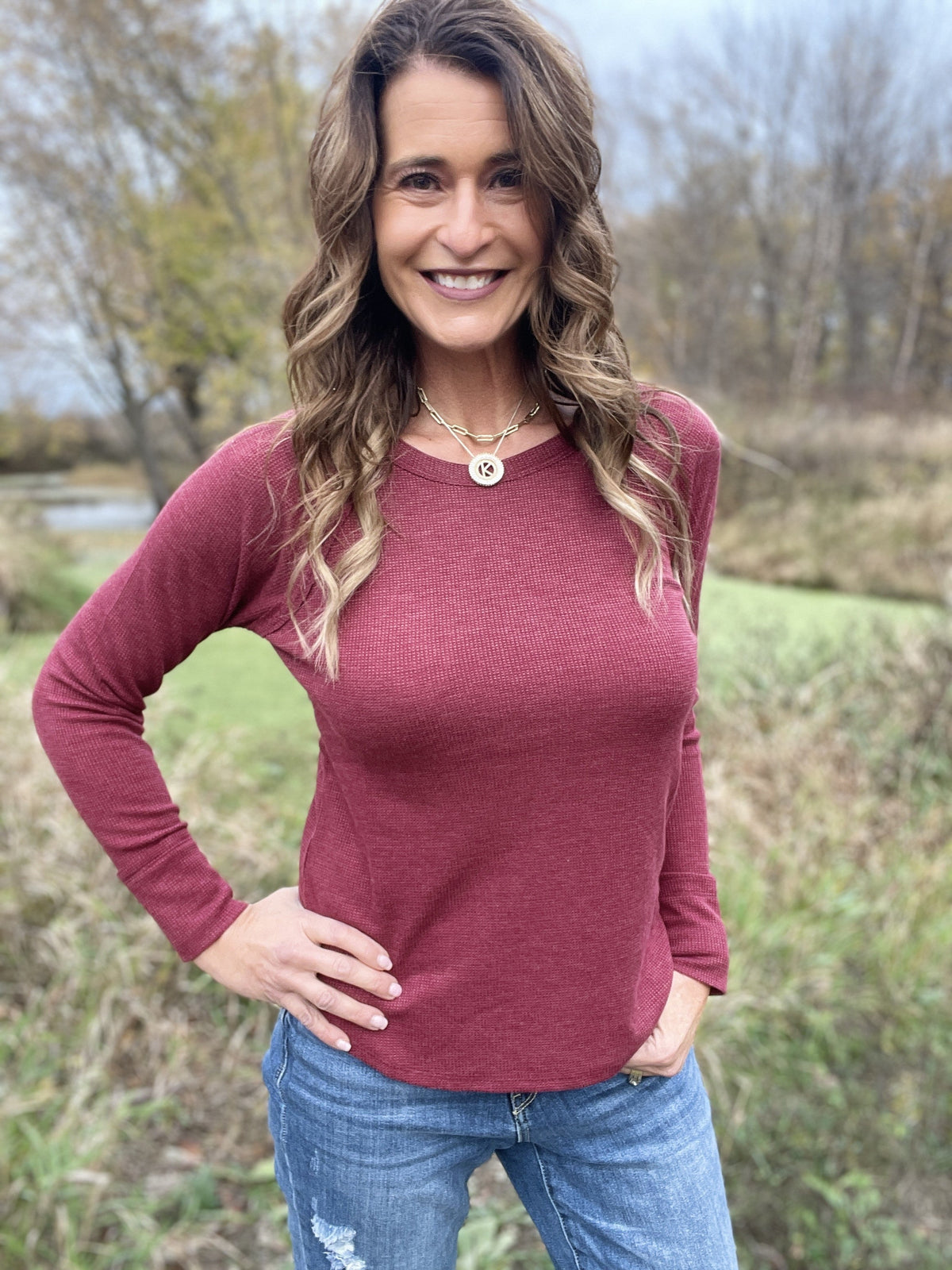 Wouldn't Miss It Waffle Long Sleeve Top In 4 Colors *Final Sale*