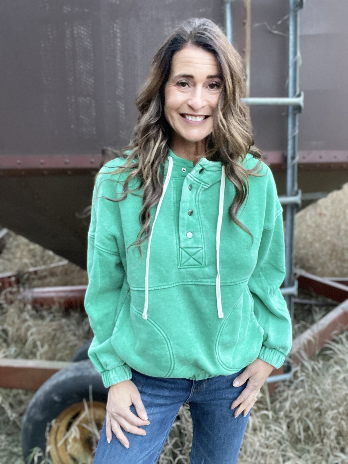So Much Fun Hooded Drawstring Ice Wash Pullover In 5 Colors *Final Sale*