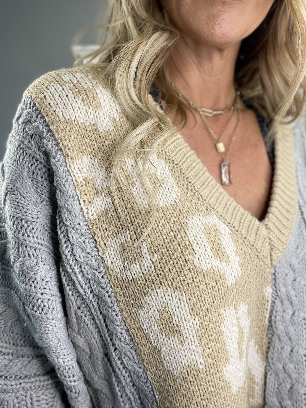 POL Mix Up Cable Knit Animal Sweater *Final Sale*