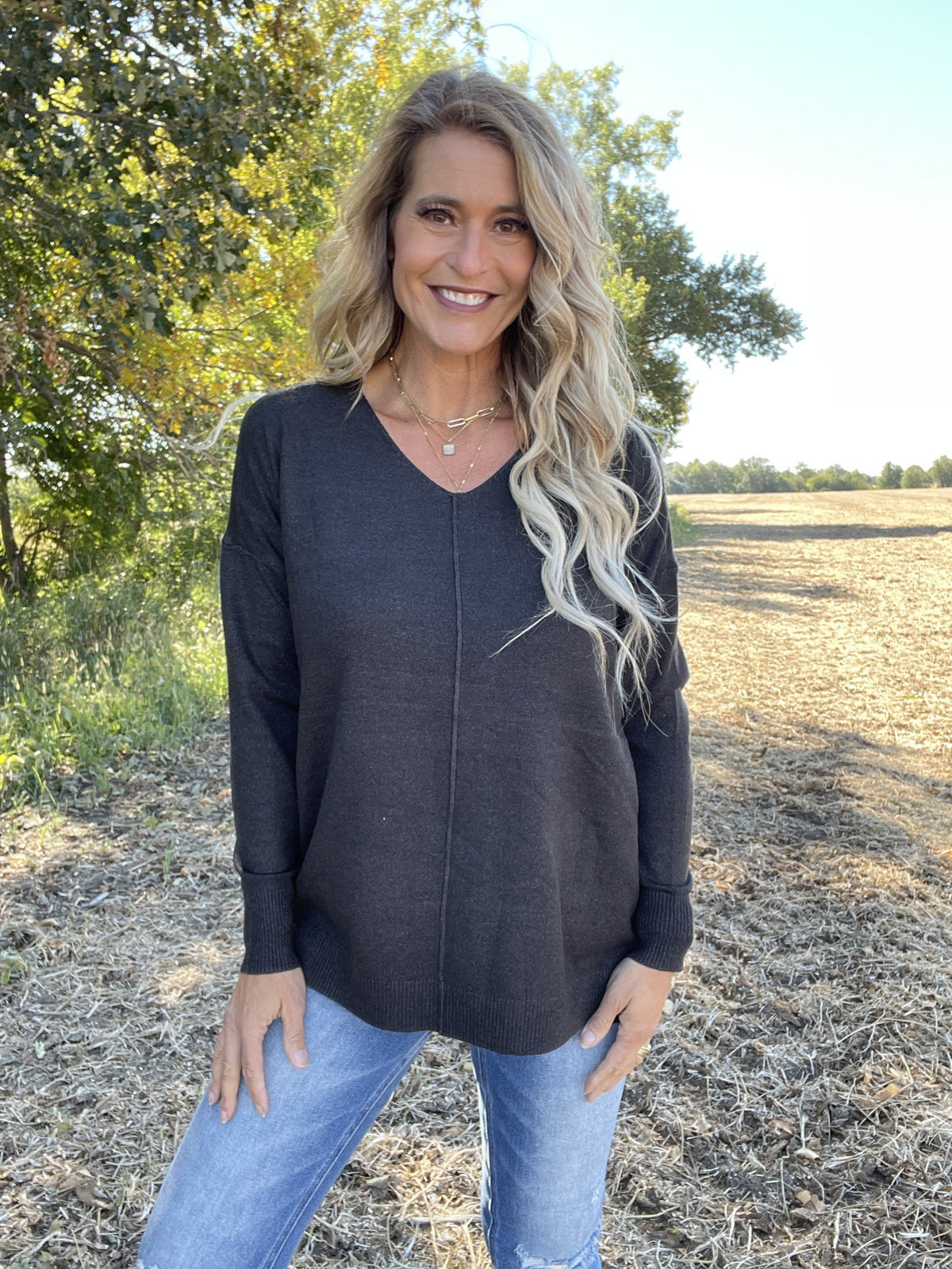 Keep On Dreaming Seamed Sweater *Final Sale*