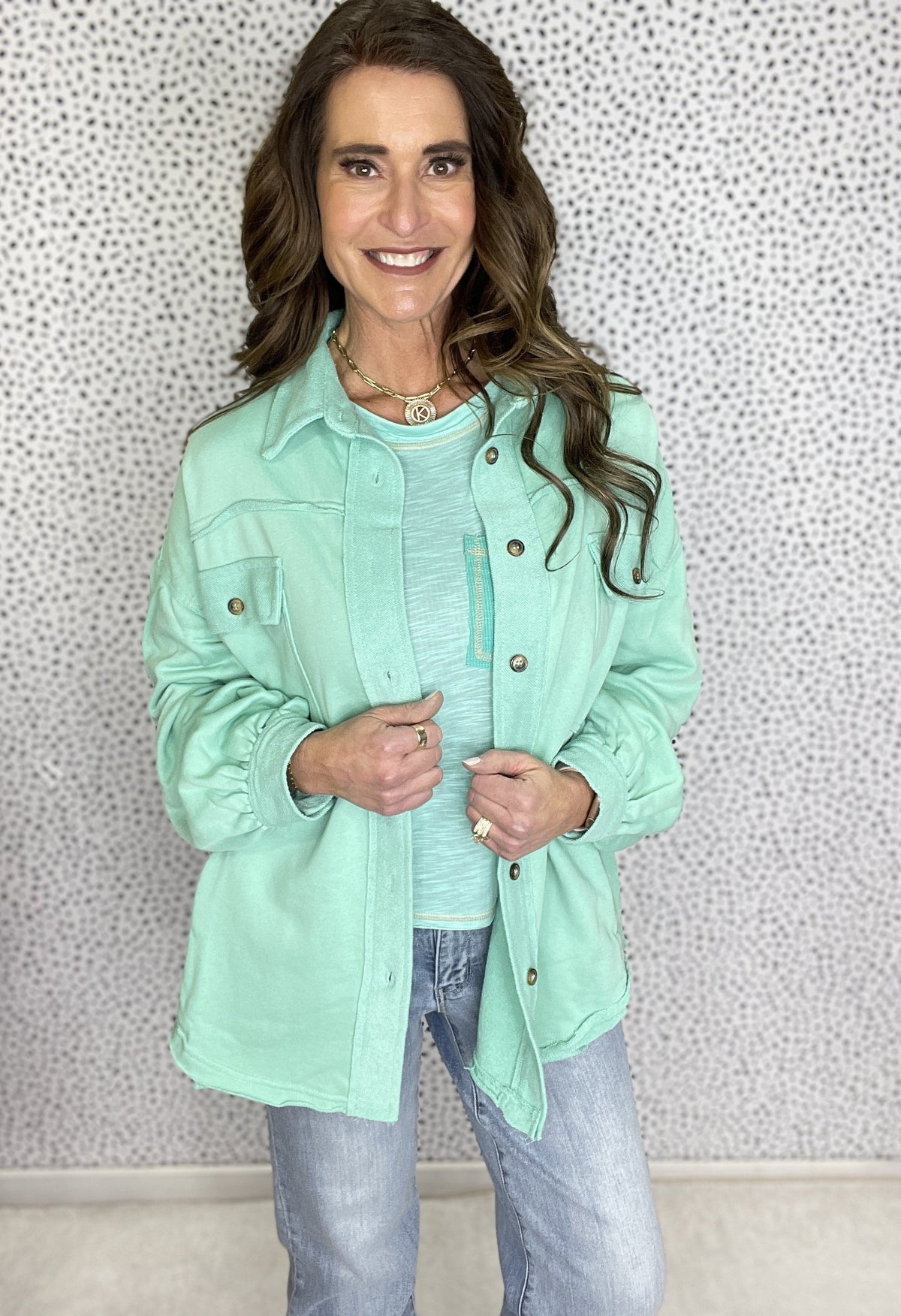 Pol Minty Fresh Oversized Shirt Jacket *Final Sale*