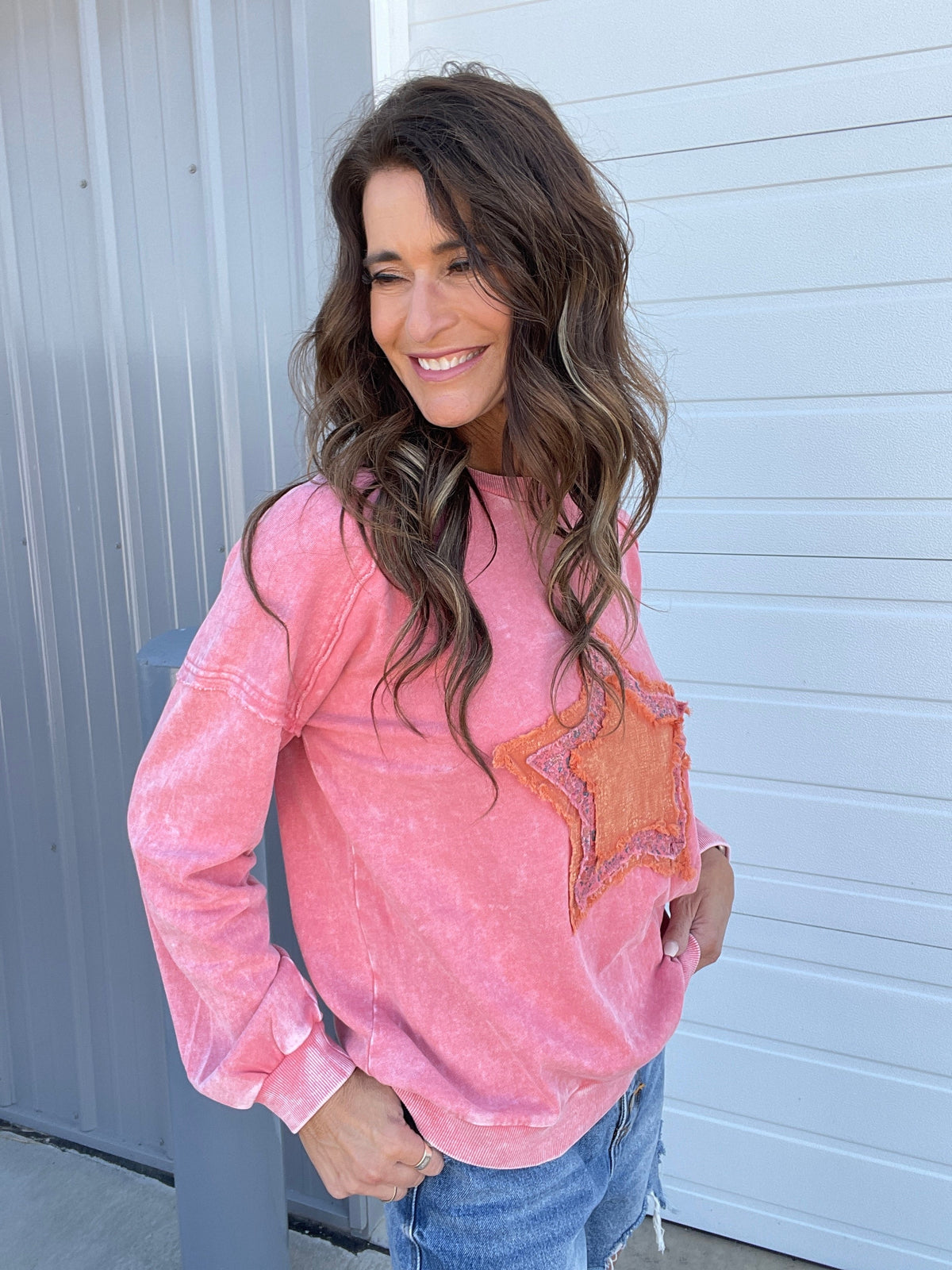 Shining Star Mineral Washed Top In 3 Colors: Green, Khaki, Pink *Final Sale*