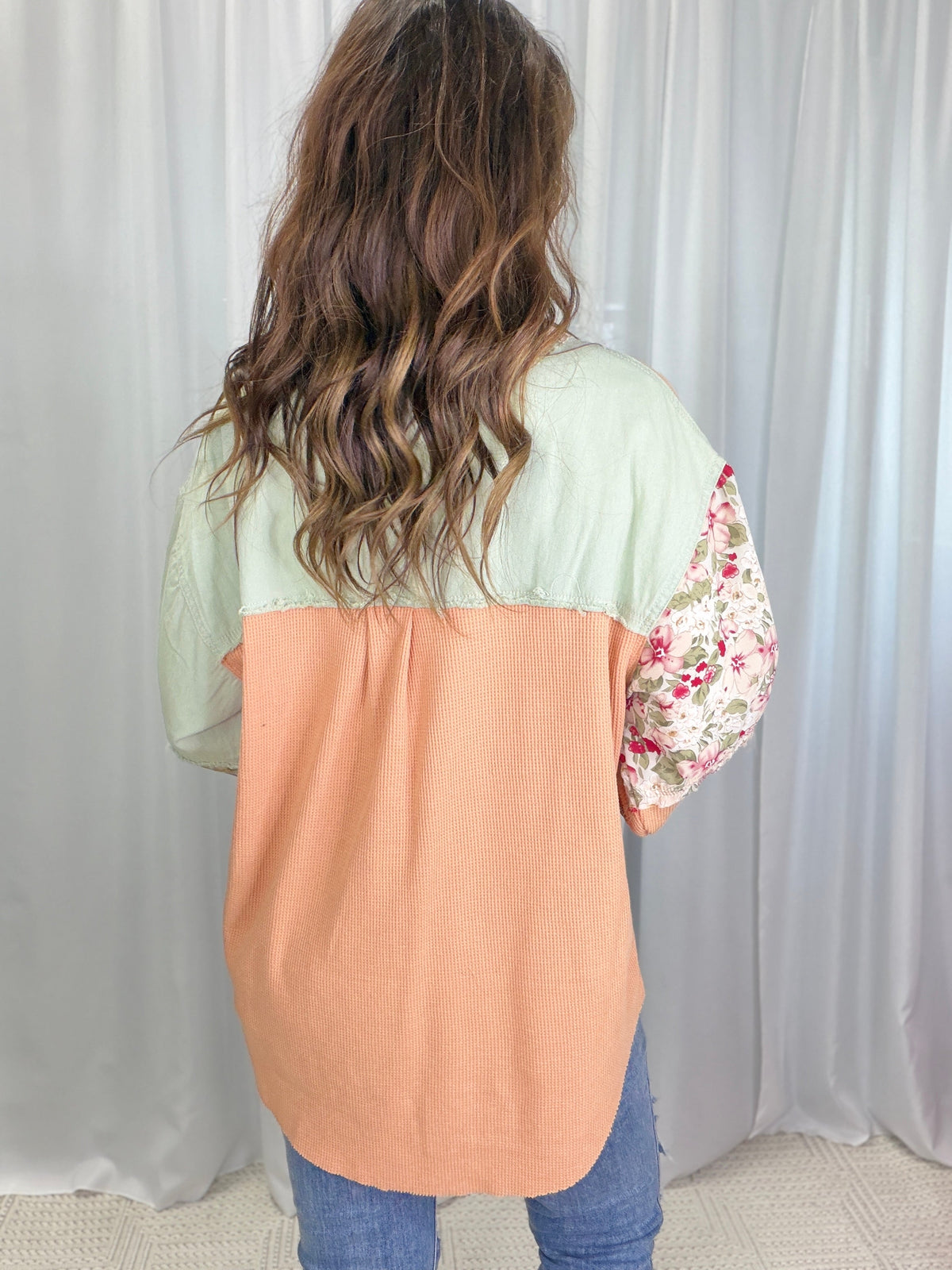 POL Sassy Look Oversized Patch Work Top In 6 Colors *Final Sale*