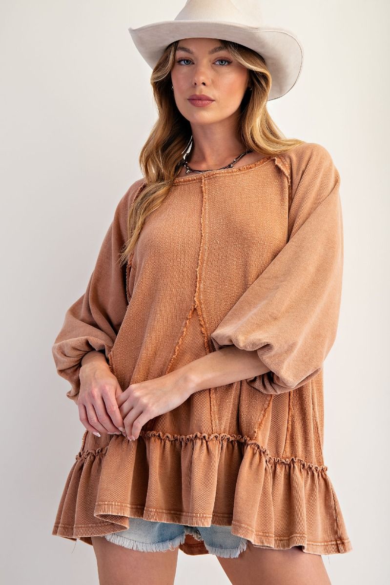 Prairie Ruffle Pullover In 2 Colors
