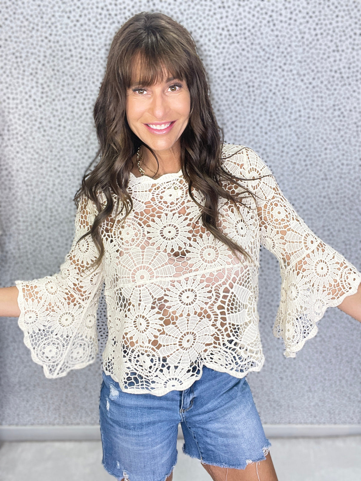 Seabreeze Scallop Crochet Top In 3 Colors