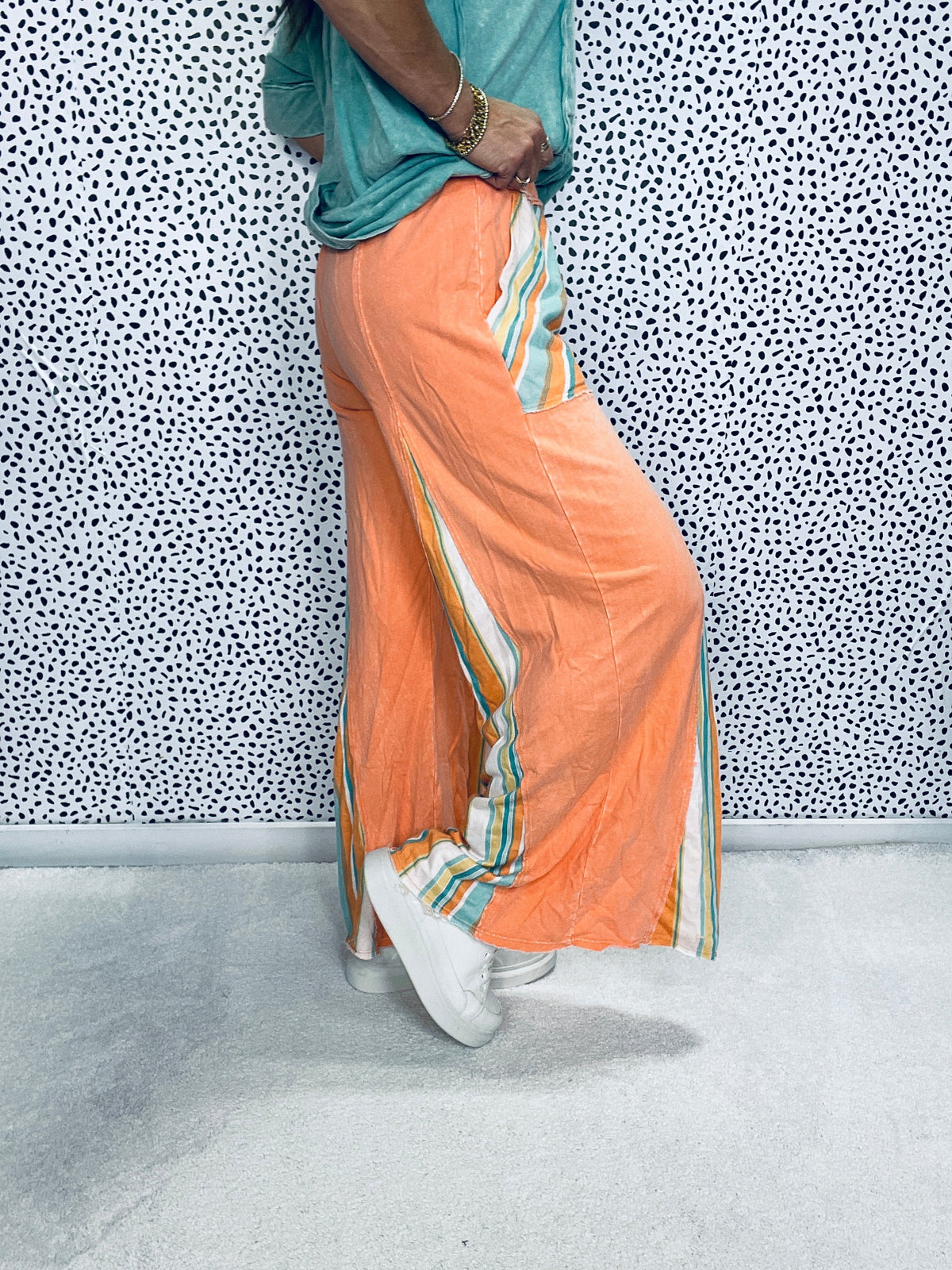 Take A Walk With Me Stripe Detail Flare Pants In 3 Colors *Final Sale*