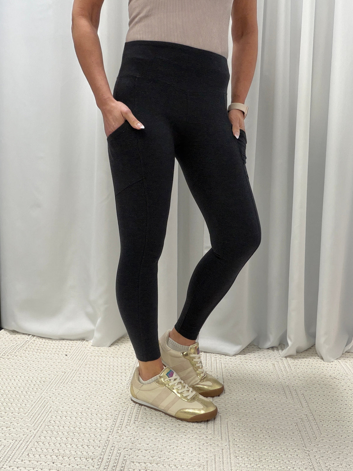 Love Of My Life Side Pocket Leggings in Charcoal *Final Sale*