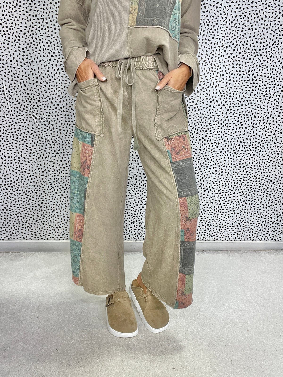 Revival Patchwork Crop Pants In 3 Colors