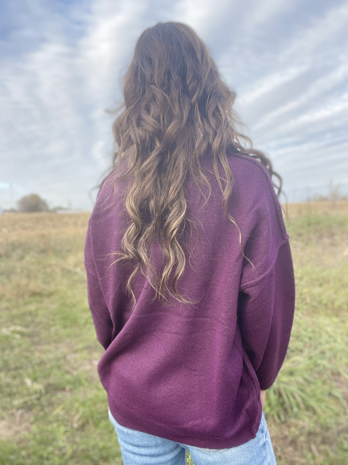 Top Of The Order Plum Sweater *Final Sale*