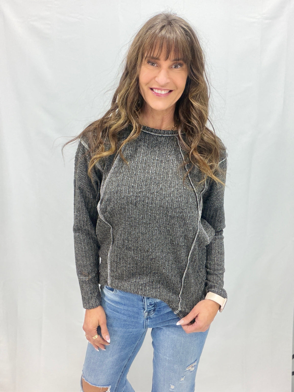 Weekend Luxe Pullover in Charcoal *Final Sale*
