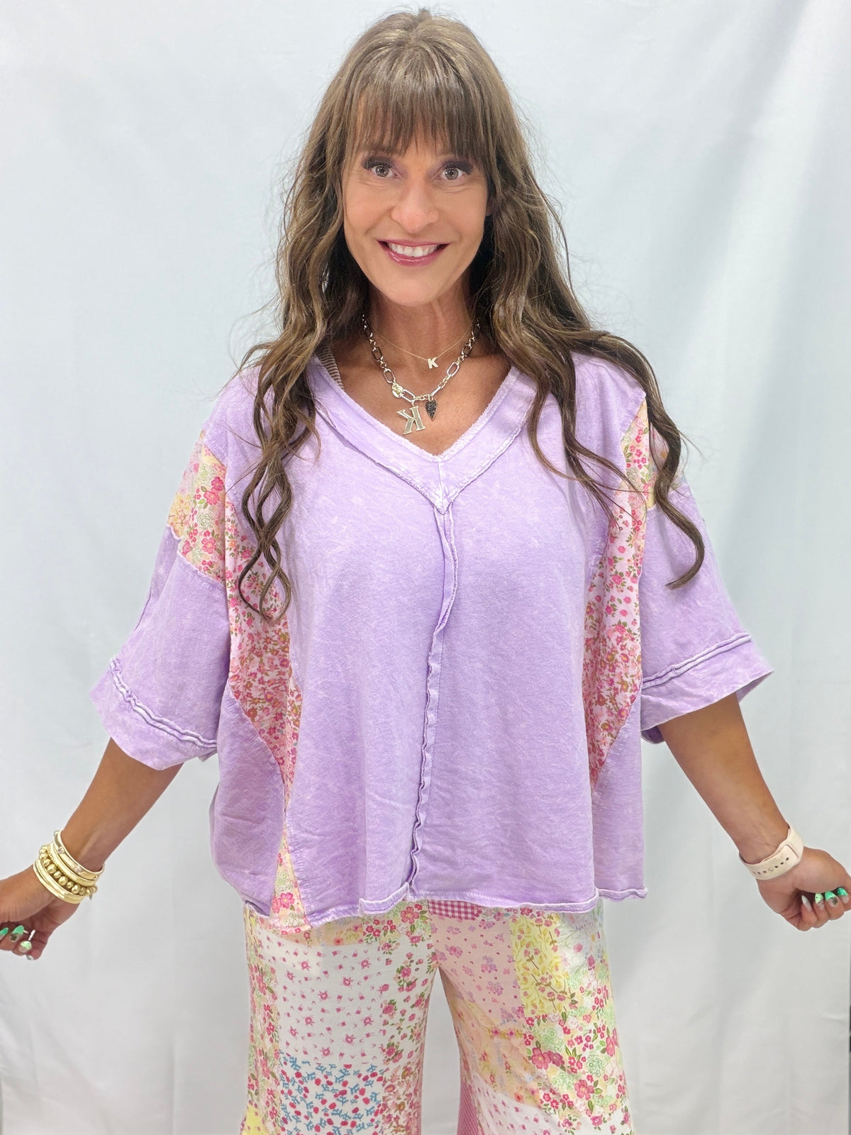 Floral Frolic Mineral Washed Spring Picnic Poncho In 4 Colors