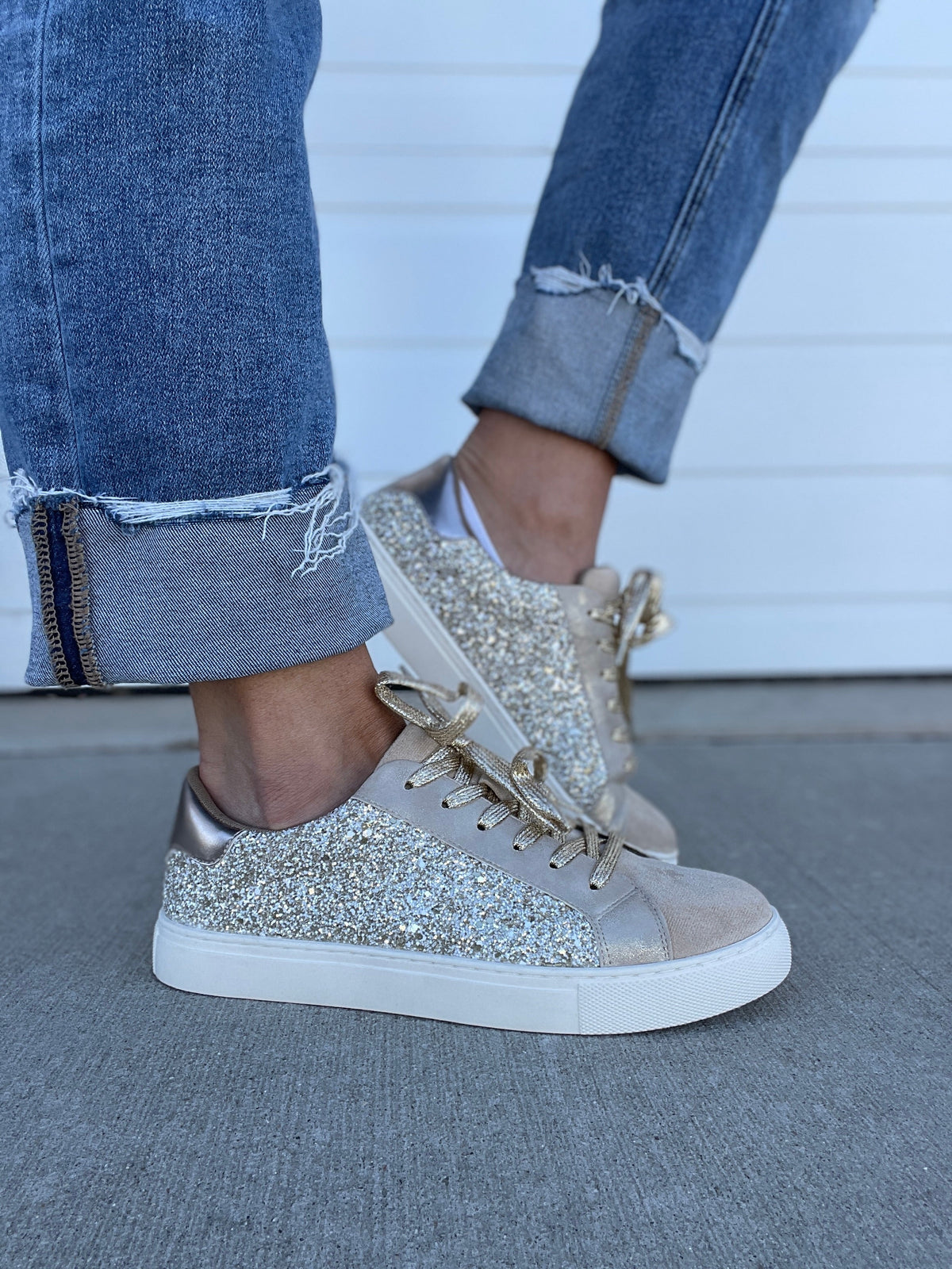 Corkys Dazzle Sneaker In Gold *Final Sale*