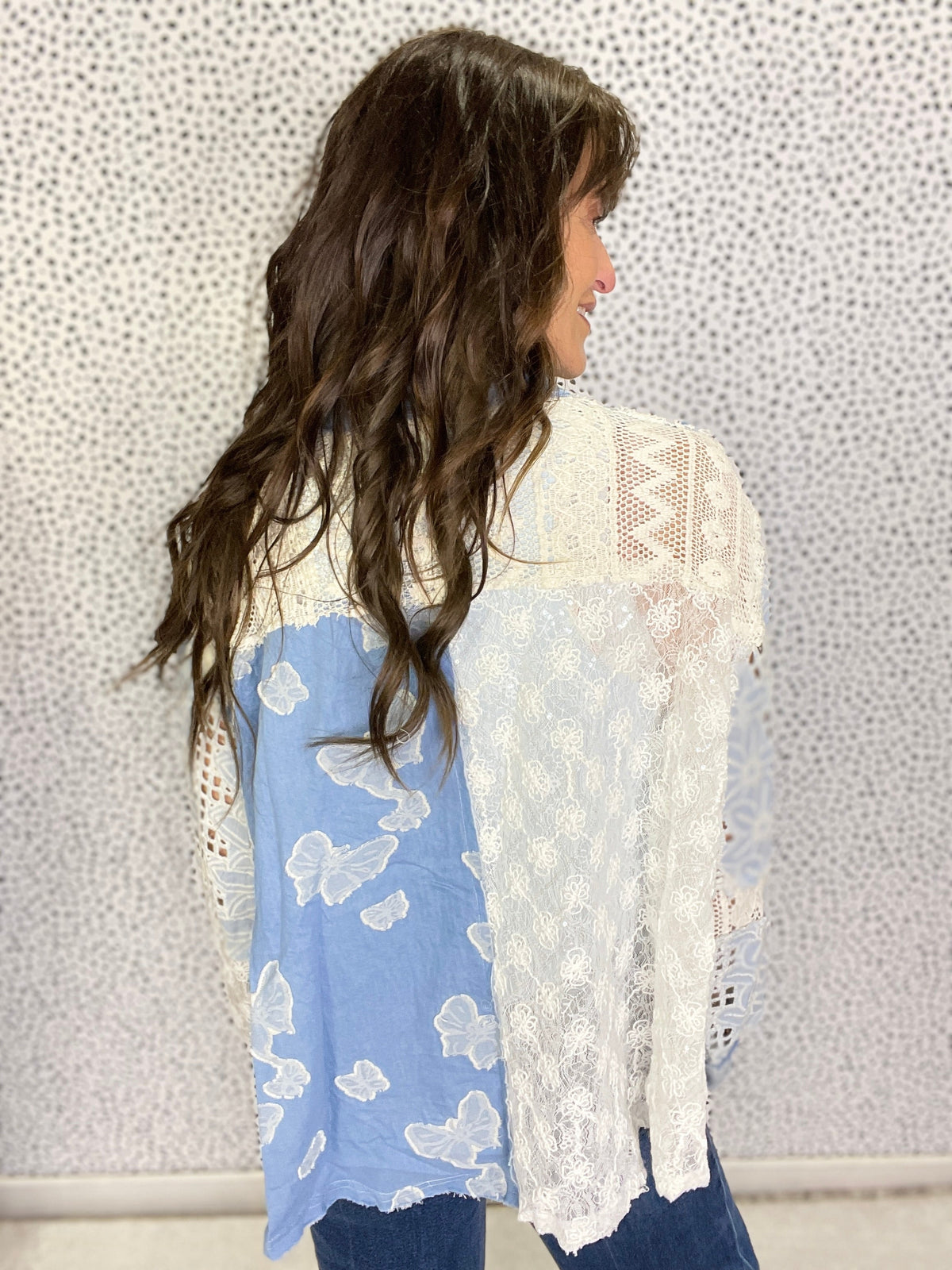 POL Waiting To Play Crochet Long Sleeve Top In 2 Colors
