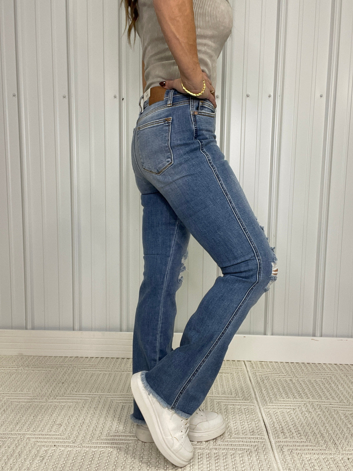 Judy Blue Kolby High Waist Frey Bootcut Jeans 542