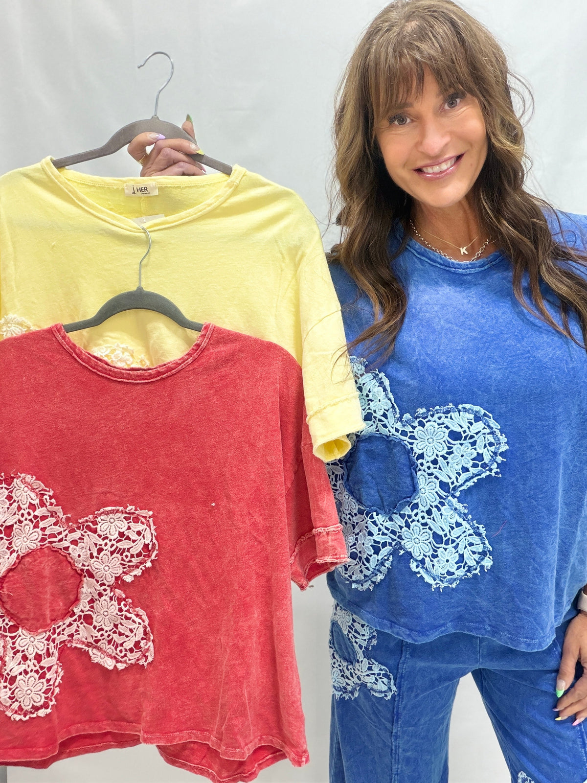 Floral Fun Crochet Patch Top In 4 Colors
