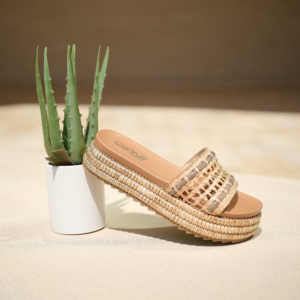 Corkys Hangover Platform Sandals In Raffia