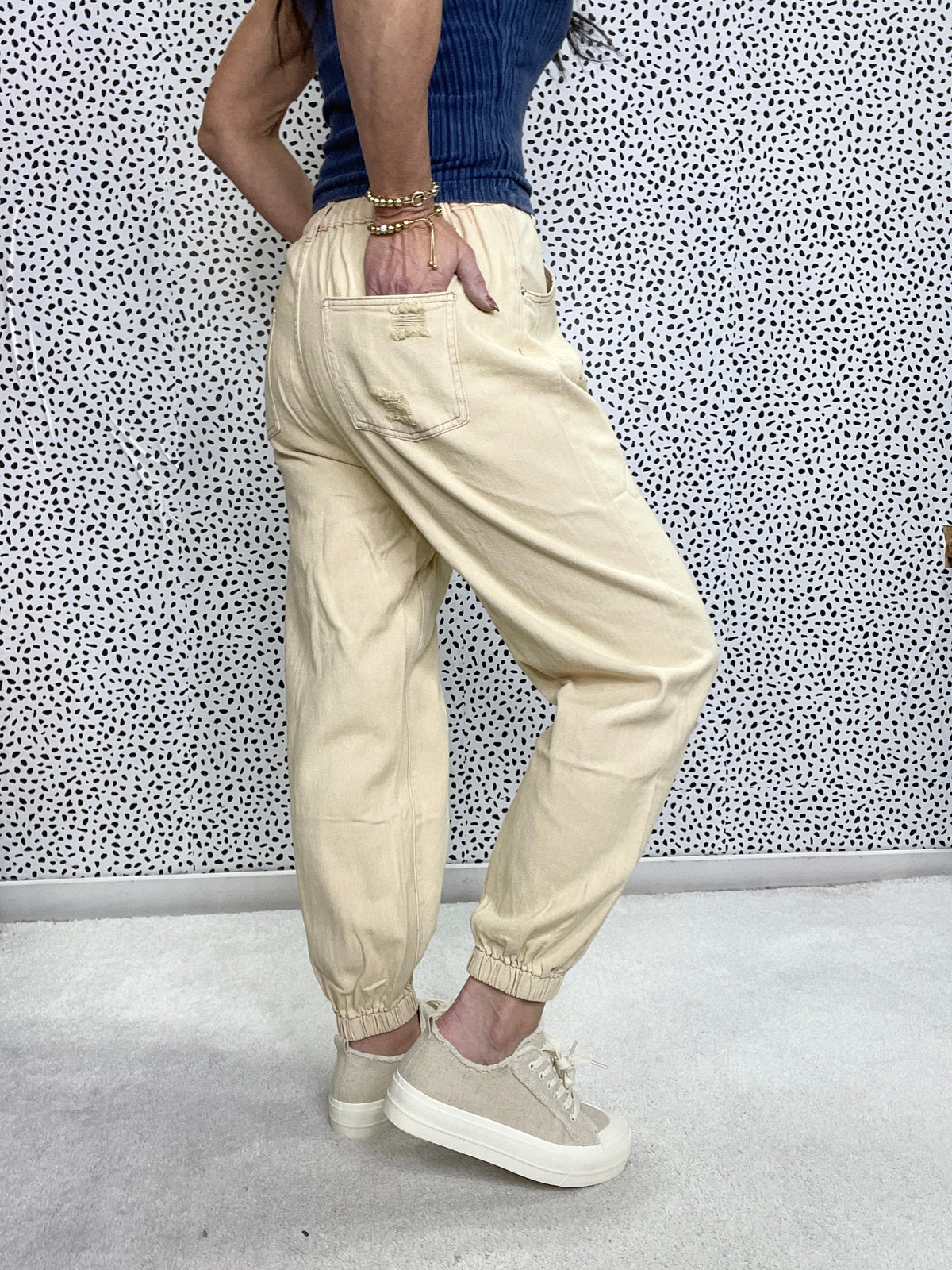 POL Check The Beat Distressed Jogger Pants In 3 Colors