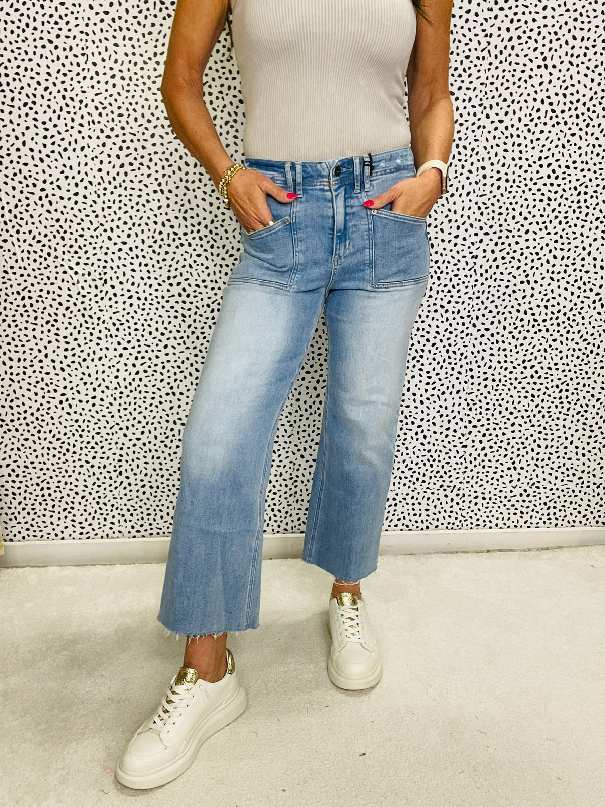 Mica Isabelle Super High Rise Wide Leg Jeans 219 In Blue