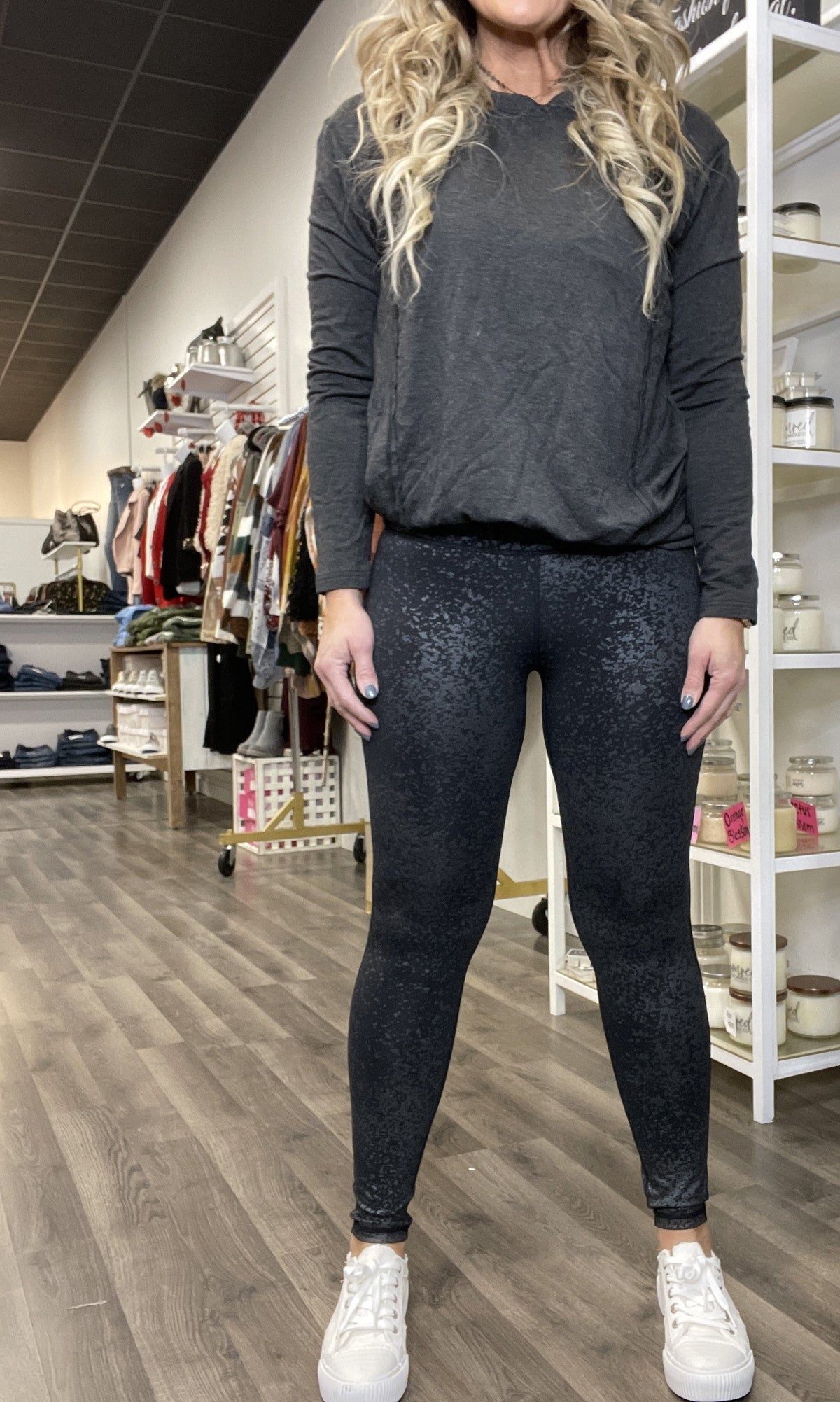 Flake Foil High Waist Leggings *Final Sale*
