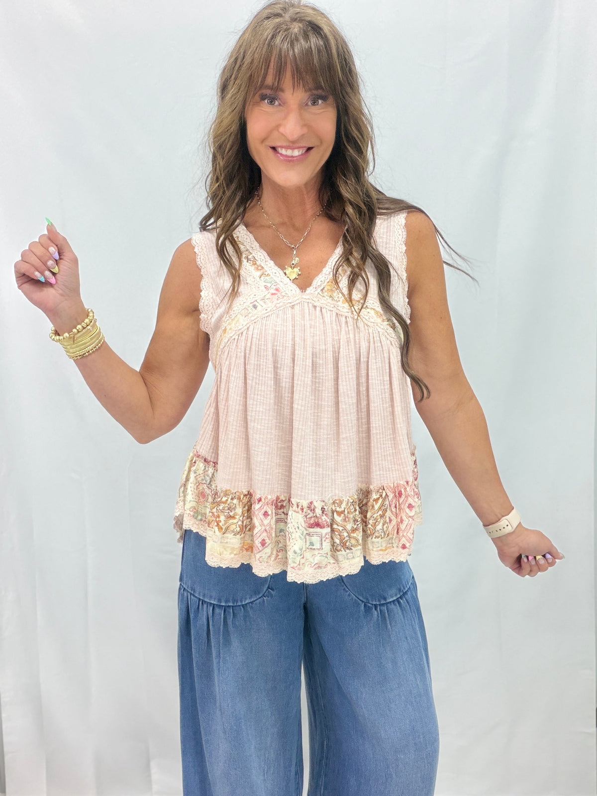POL Bright Blooms Sleeveless Top In 2 Colors