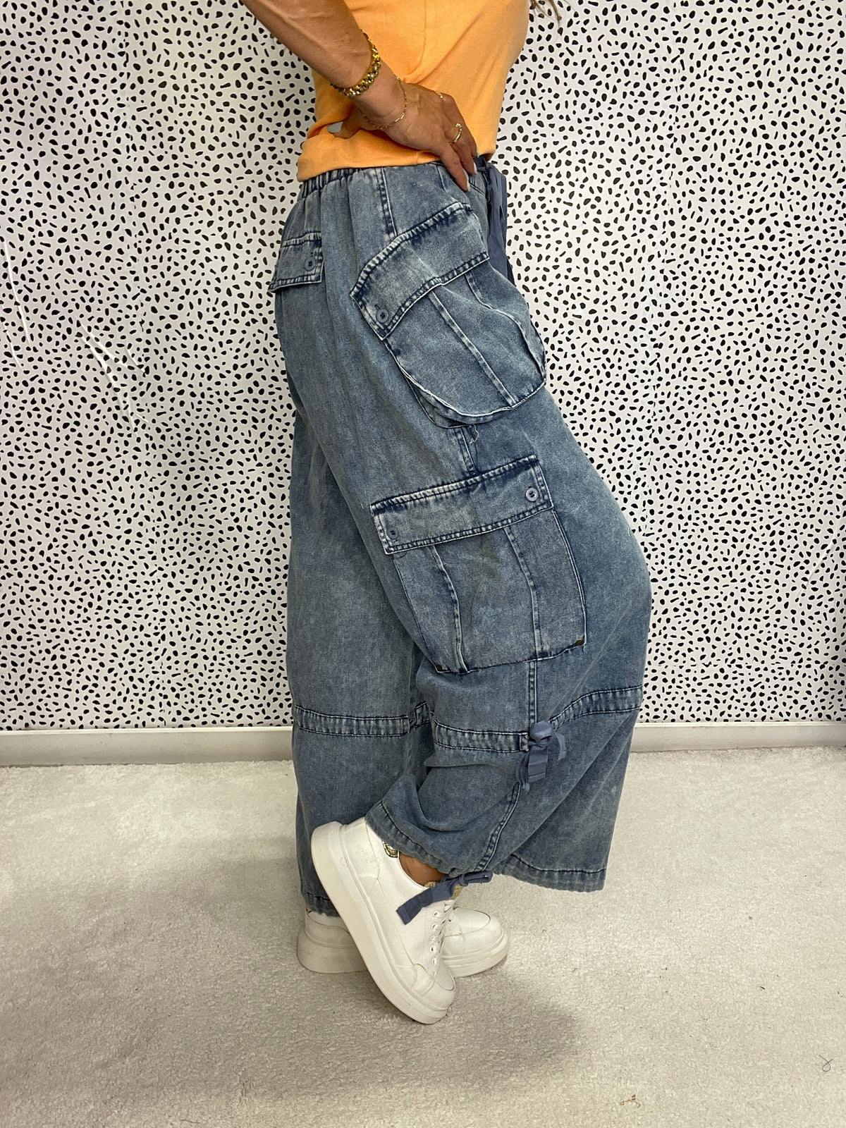 Cargo Pocket Parachute Drawstring Pants