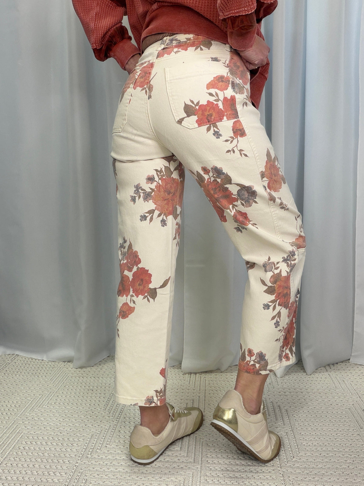 Autumn Bloom Straight-Leg Pants