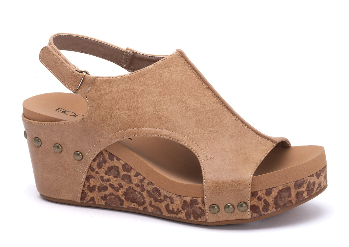 Corkys Carley Sandal In Taupe Smooth Leopard *Final Sale*
