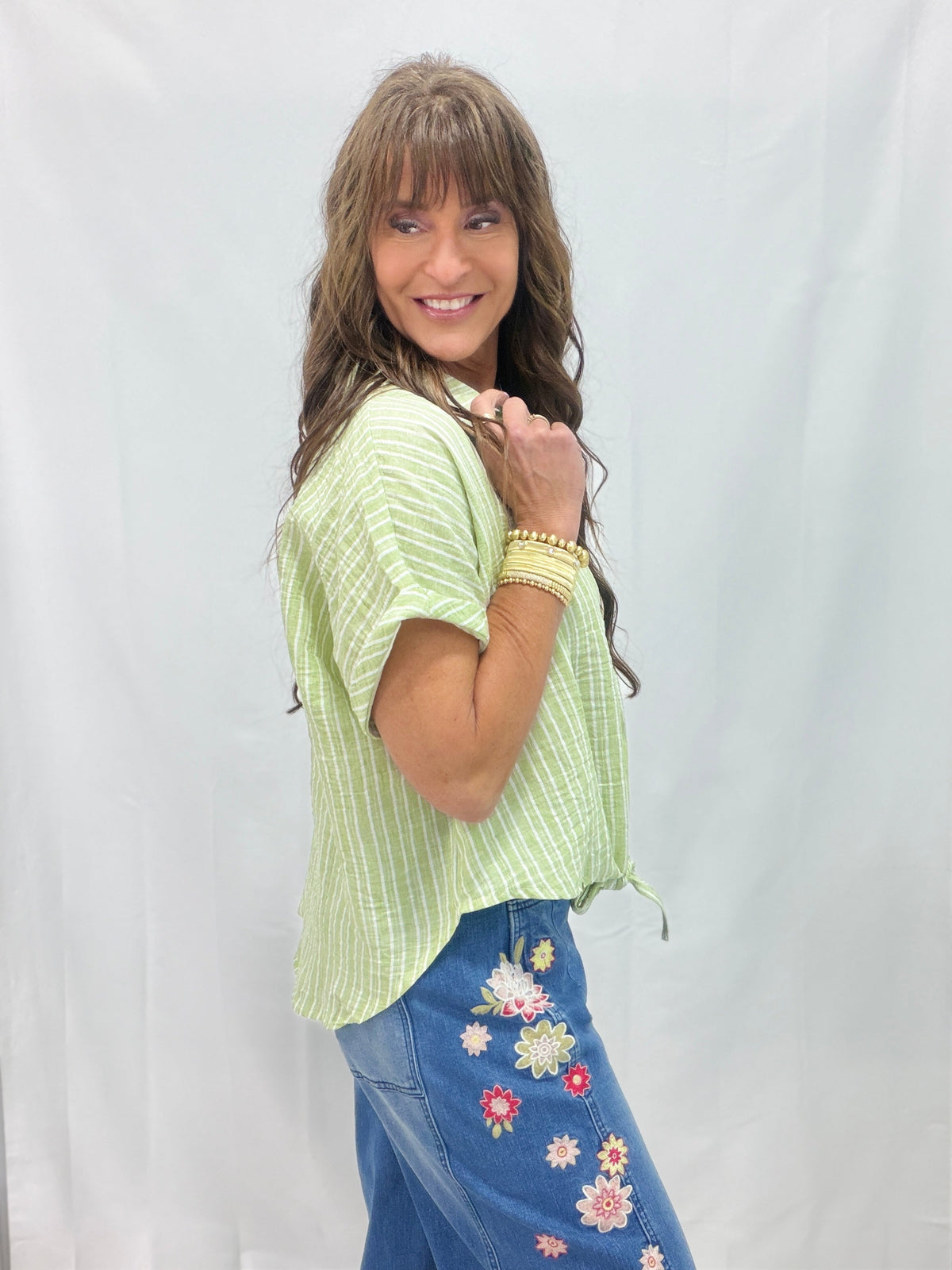 Free To Dream Striped Button Down Shirt In 2 Colors