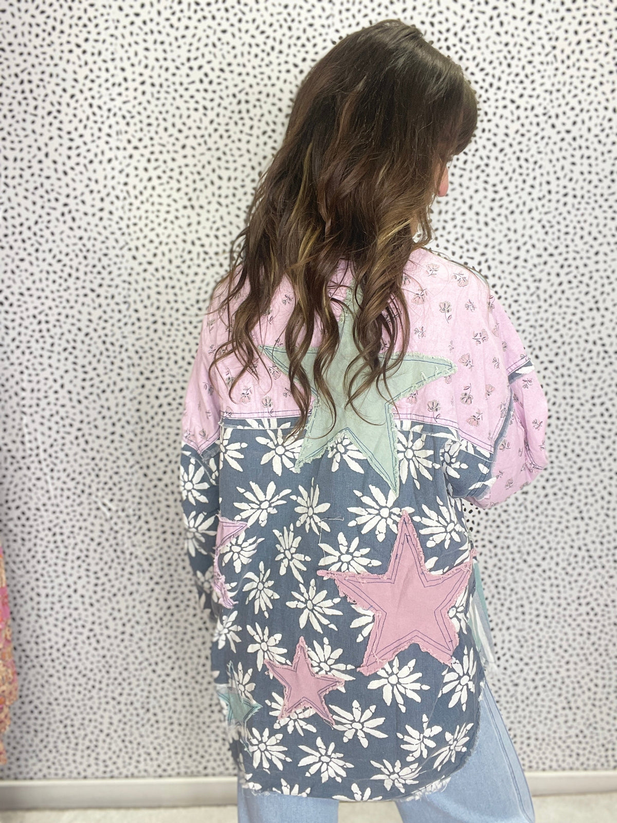 Lights, Camera, Action Star Patch Button Down Top In Denim *Final Sale*