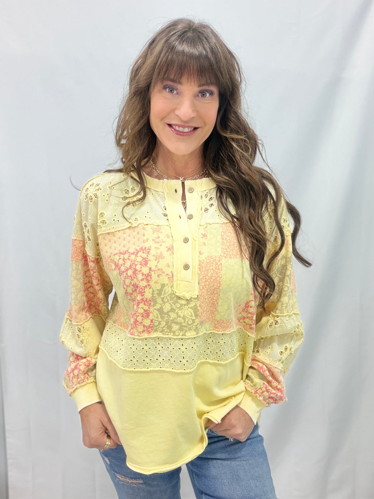 Wildflower Whisper Patch Top In 4 Colors