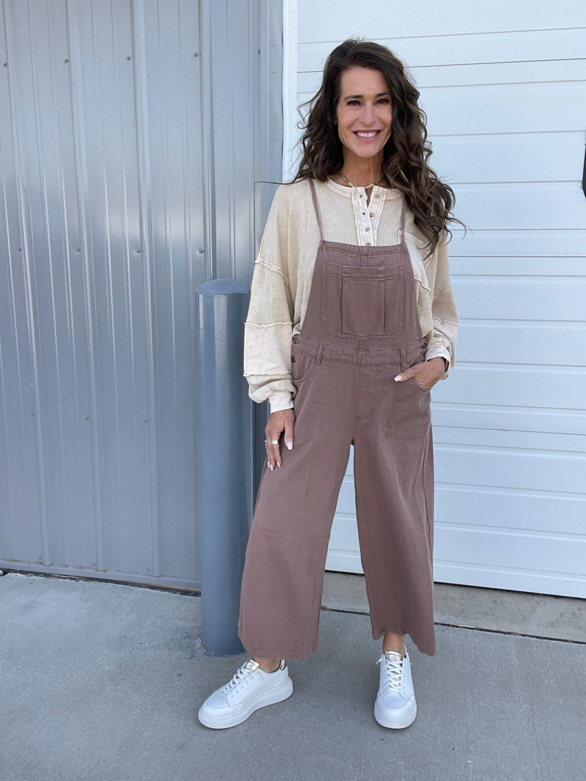 Heartbreaker Washed Twill Overalls In 2 Colors: Mocha, Sage *Final Sale*