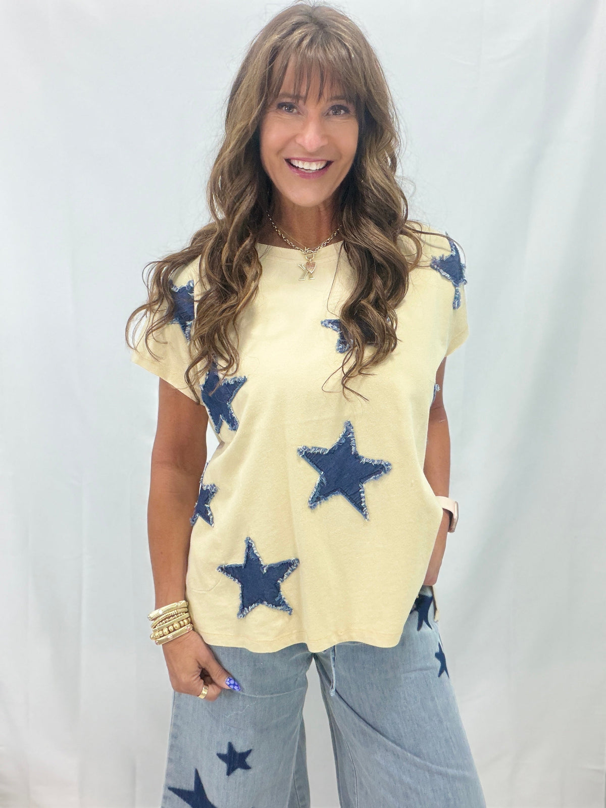 Starlight Patch Short Sleeve Tee In Natural