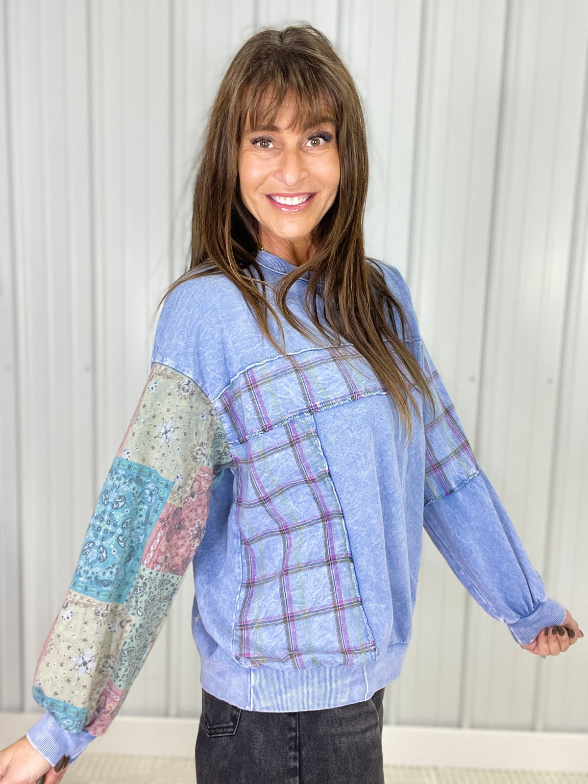 Floral Patchwork Haven Top In 2 Colors