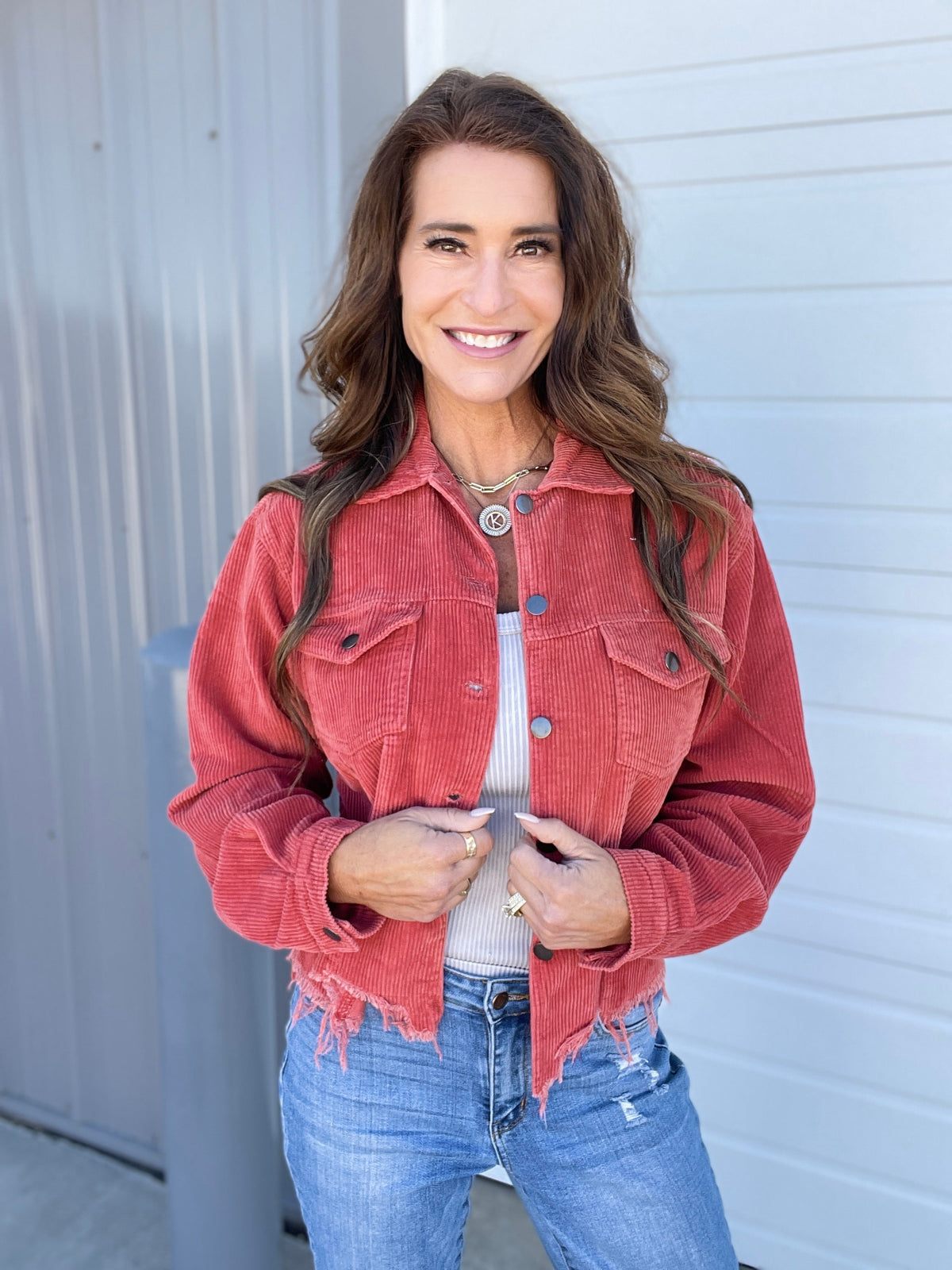 Pol Corded Delight Button Front Jacket *Final Sale*