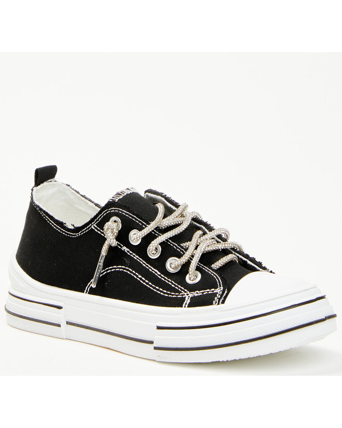 Very G Aman Bling Lace Sneakers In Black Sparkle *Final Sale*
