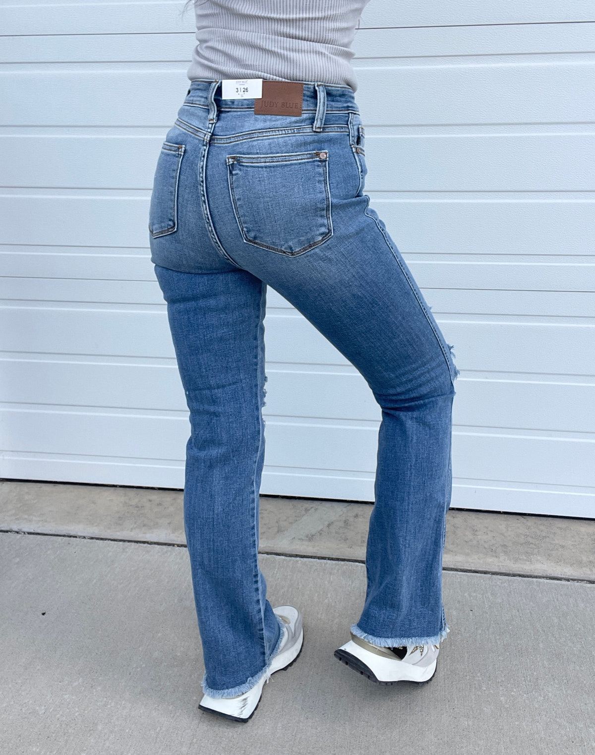 Judy Blue Kolby High Waist Frey Bootcut Jeans 542