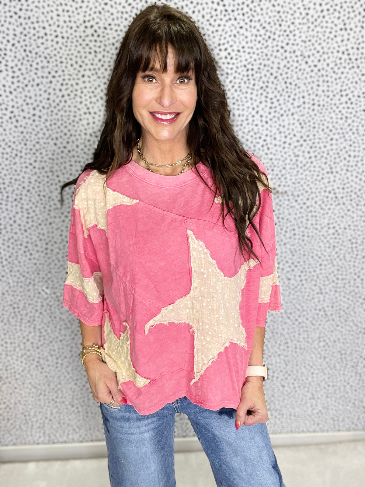 Oli & Hali Close To Heaven Star Patch Top In 3 Colors