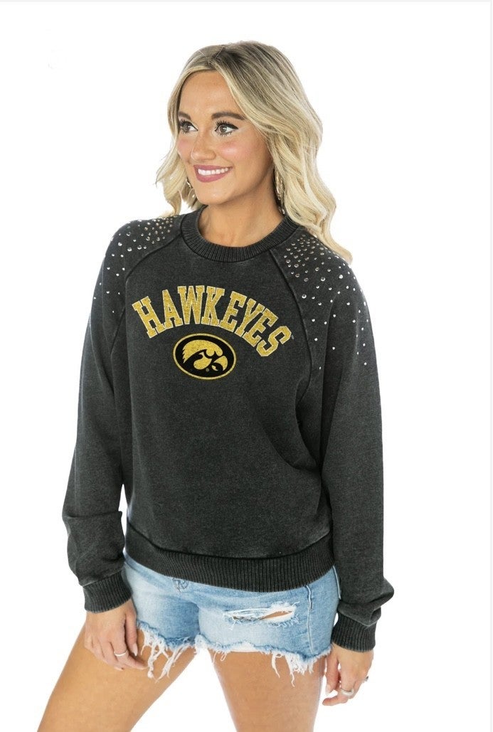 Iowa Hawkeyes Vintage Studded Pullover