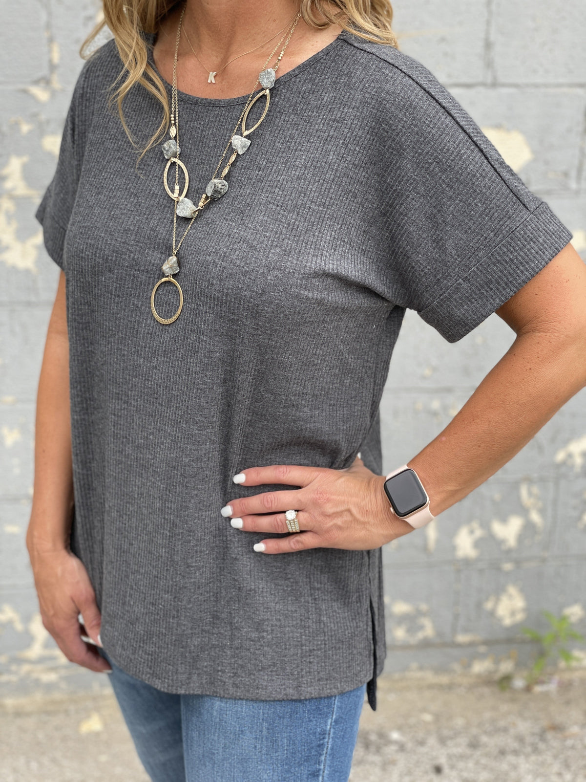 Curvy Cuffed Captains Tee *Final Sale*