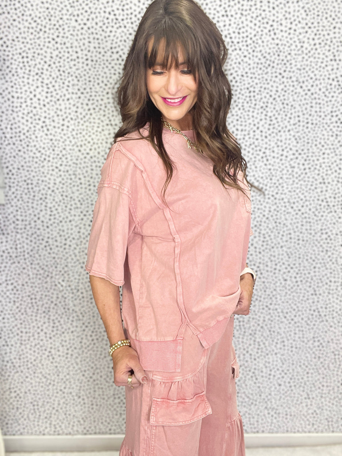 Take Your Time Mineral Washed Terry Knit Top In 3 Colors