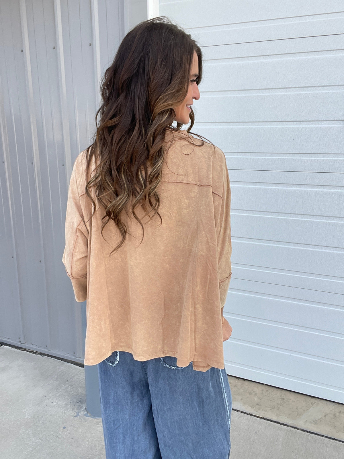 Beautiful Star Loose Fit Top In 3 Colors: Cream. Brown, Rose *Final Sale*