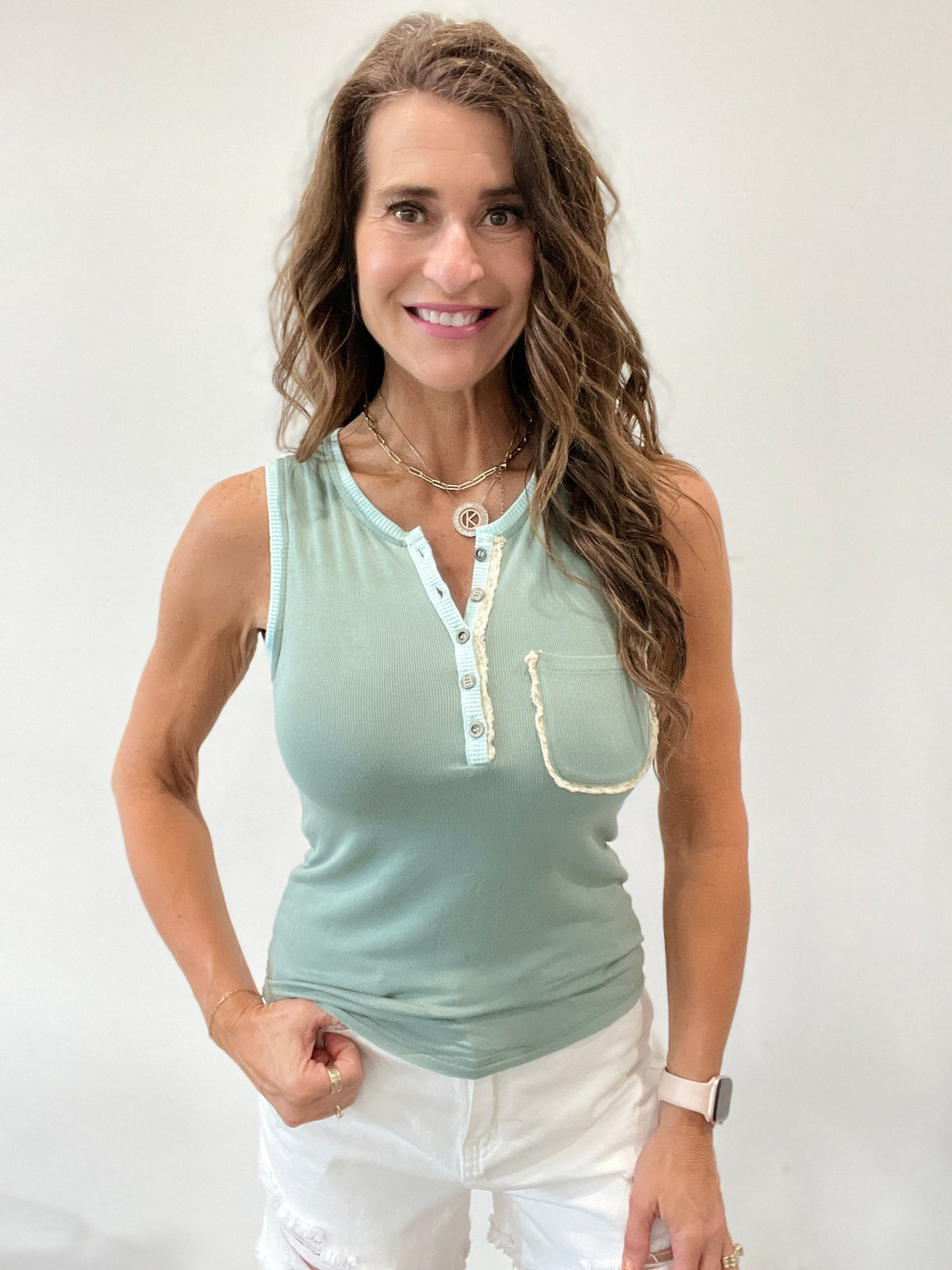 Pol All About The Pocket Tank Top In 4 Colors: Black, Yellow, Coral , Teal