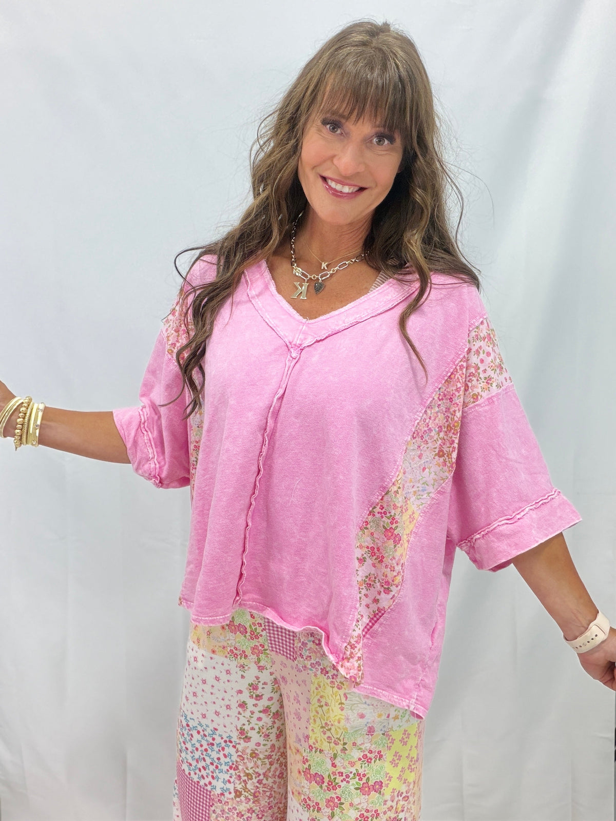 Floral Frolic Mineral Washed Spring Picnic Poncho In 4 Colors